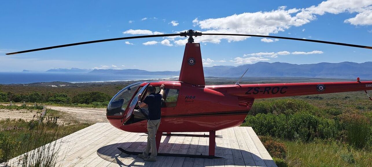 Helicopter flights over Hermanus, Gansbaai and Walker Bay - and whales June to Dec each year